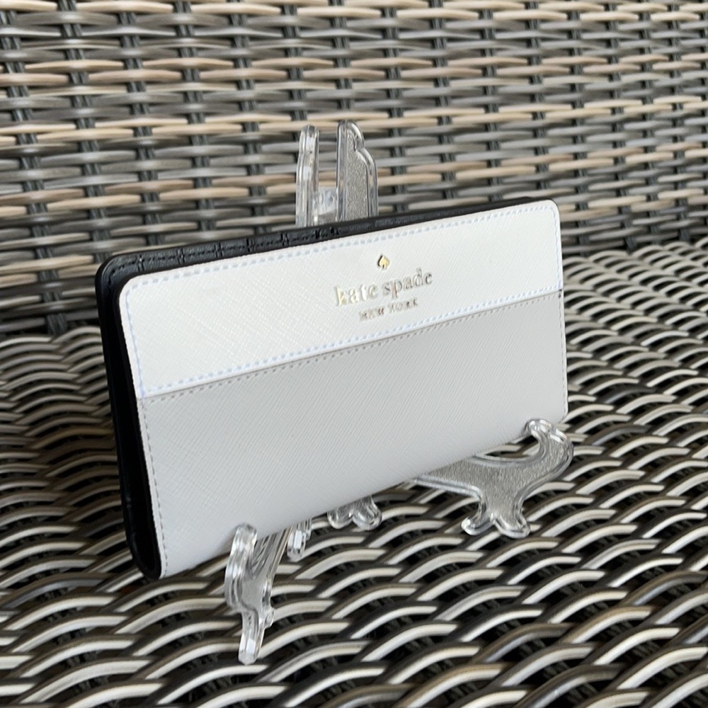 Kate Spade Staci Colorblock Large Slim Bifold Wallet - Picture 15 of 16